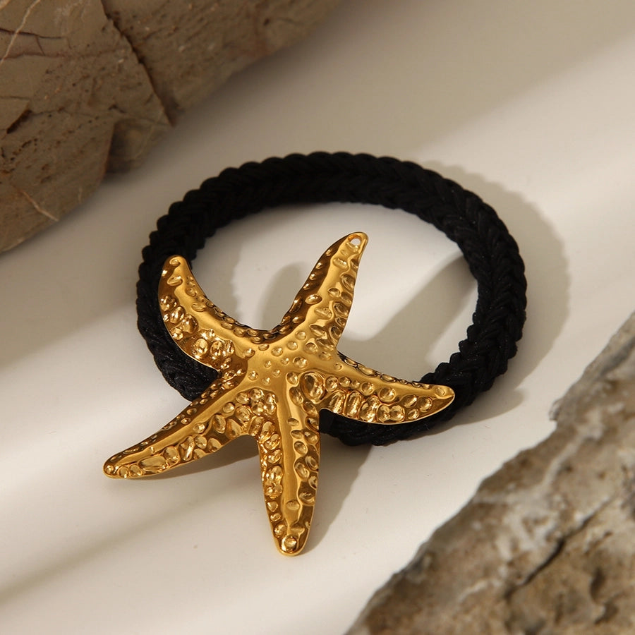 Women's IG Style French Style Beach Starfish 304 Stainless Steel Elastic Band Hair Tie