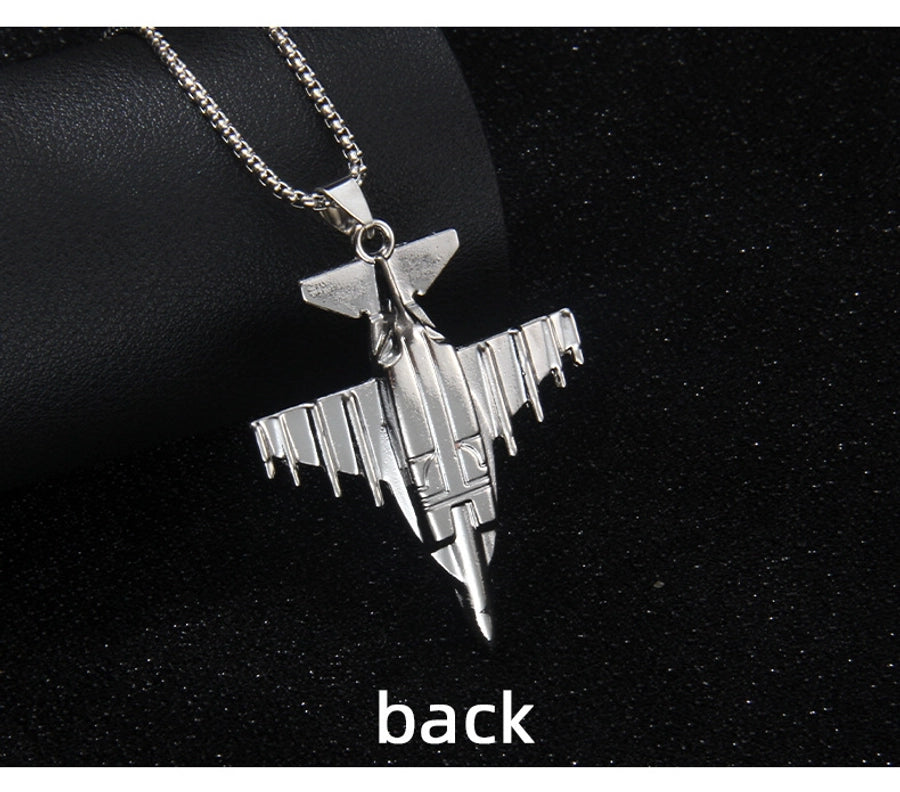 Hip-Hop Airplane 201 Stainless Steel Alloy Unisex Pendant Necklace