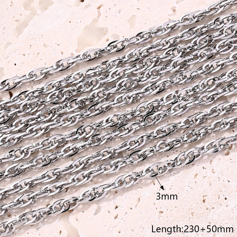 10 Strands/Package 5 Strands/Package 304 Stainless Steel Cuban Link Chain Curb Chain cable chain Belcher Chain Polished Length: 170 50mm Length: 220mm Length:230+50mm Jewelry Accessories