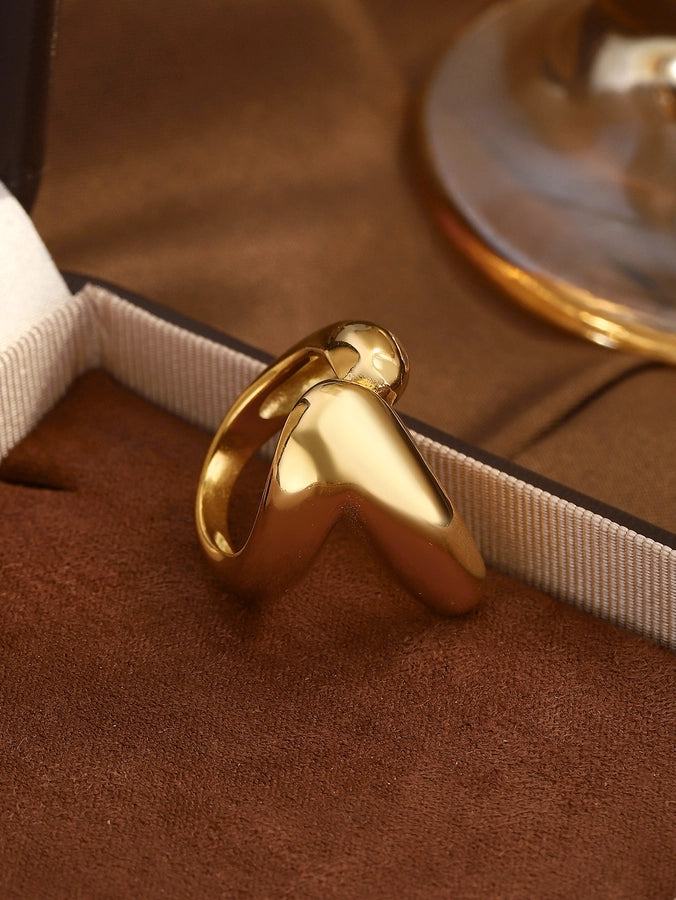 Jewelry Elegant Classical Vintage Style Geometric Water Droplets 316L Stainless Steel  Titanium Steel Wide Band Rings Open Rings