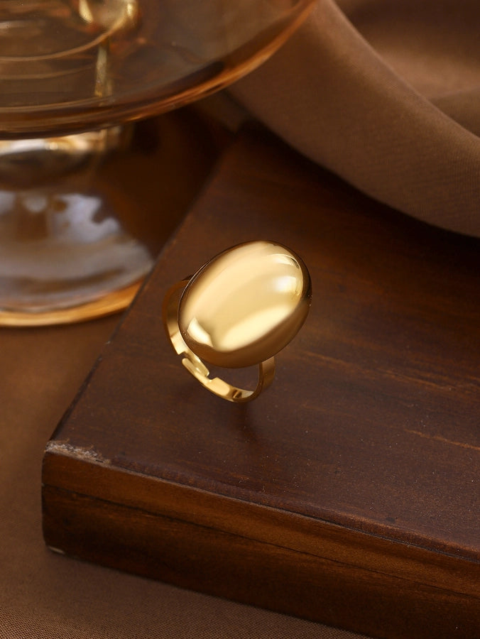 Jewelry Classical Exaggerated Simple Style Devil's Eye Oval Watermelon 316L Stainless Steel  Resin Adjustable Ring