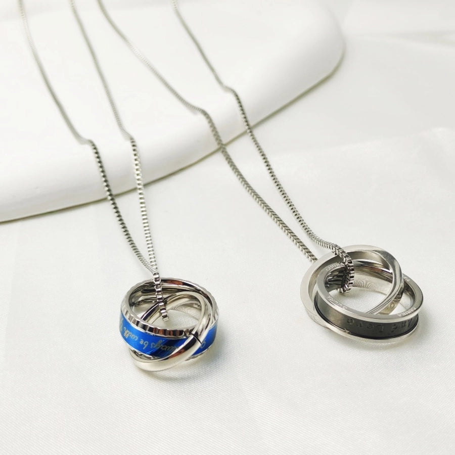 Jewelry Hip-Hop Simple Style Letter 304 Stainless Steel Pendant Necklace