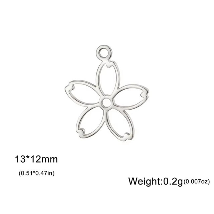 1 Piece 304 Stainless Steel Tortoise Flower Shell Pendant