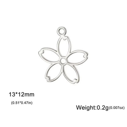 1 Piece 304 Stainless Steel Tortoise Flower Shell Pendant