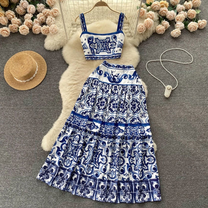 Daily Women's Vacation Printing Polyester Skirt Sets Skirt Sets