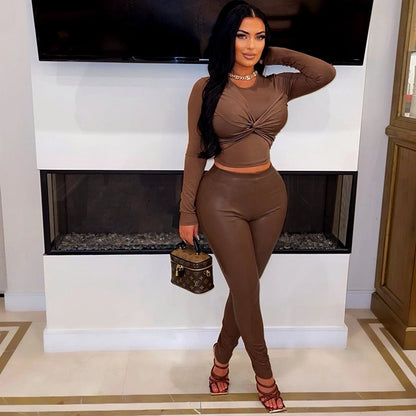 Daily Women's Streetwear Solid Color Spandex Polyester Pants Sets Pants Sets