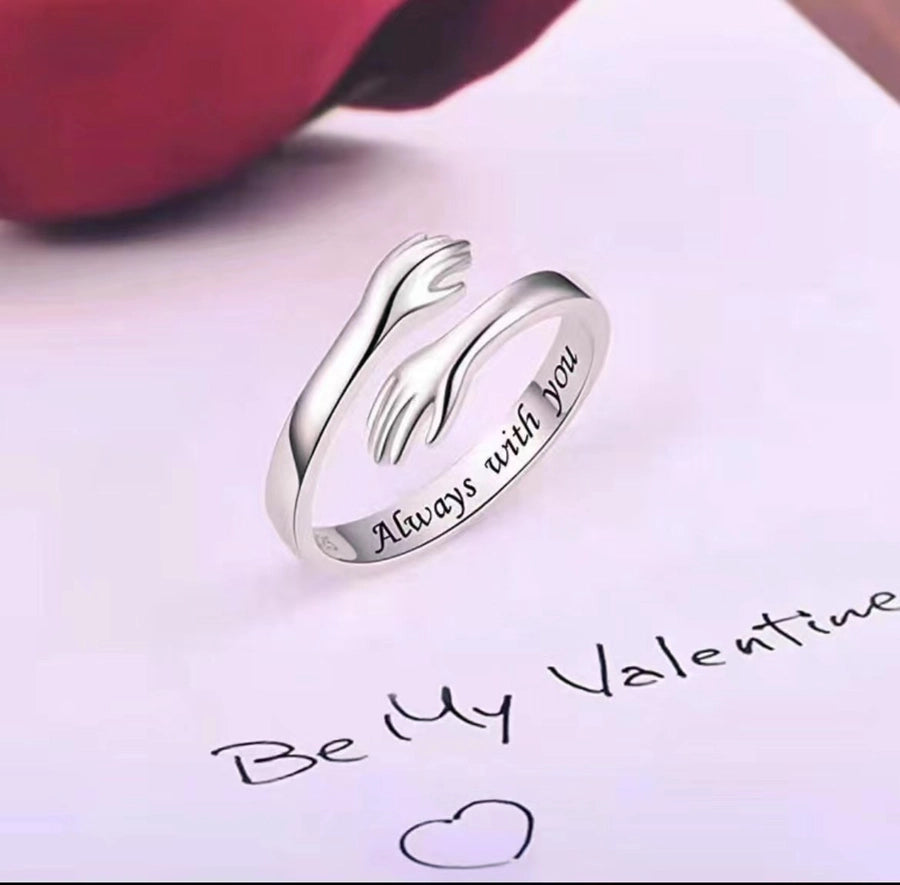 Dibo s925 sterling silver hands hug ring women's simple fashion   explosions jewelry manufacturers