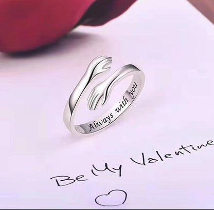 Dibo s925 sterling silver hands hug ring women's simple fashion   explosions jewelry manufacturers