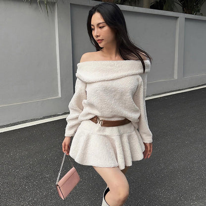 Holiday Women's Elegant Solid Color Spandex Polyester Skirt Sets Skirt Sets