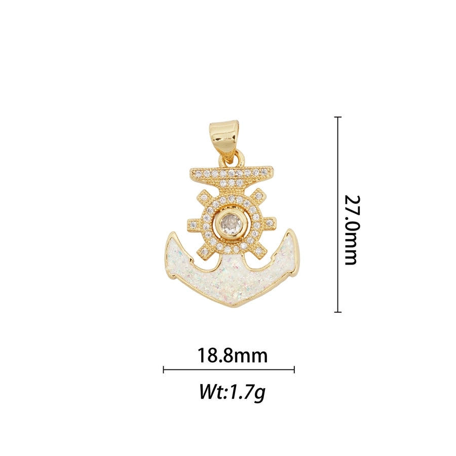 1 Piece Copper Zircon Geometric Star Pendant