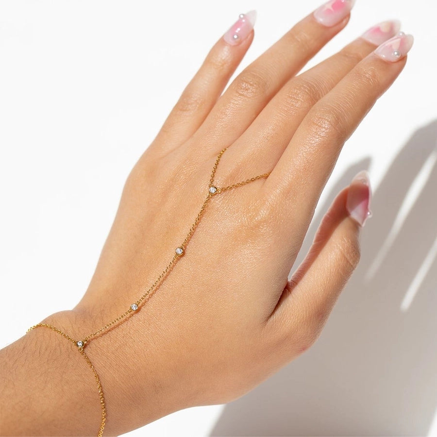 Jewelry Cute Sweet Simple Style Splicing Copper Zircon 18K Gold Plated White Gold Plated Bracelets