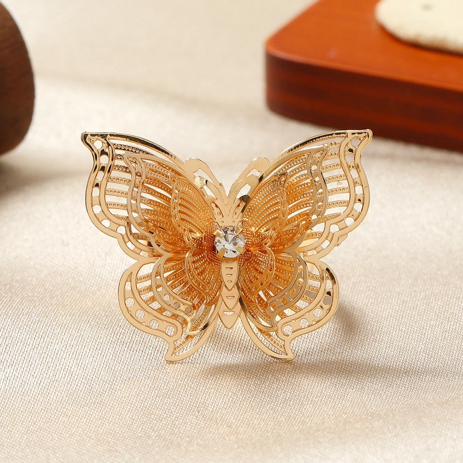 Cute Luxurious Butterfly Alloy Adults Rings