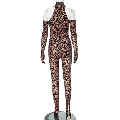 Women's Masquerade Streetwear Leopard Jumpsuits Jumpsuits