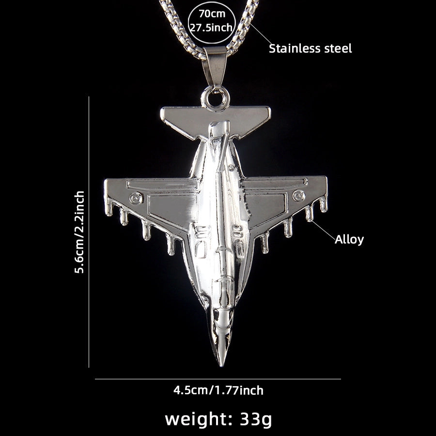 Hip-Hop Airplane 201 Stainless Steel Alloy Unisex Pendant Necklace