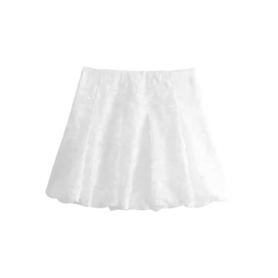 Summer Casual Solid Color Polyester Above Knee Skirts