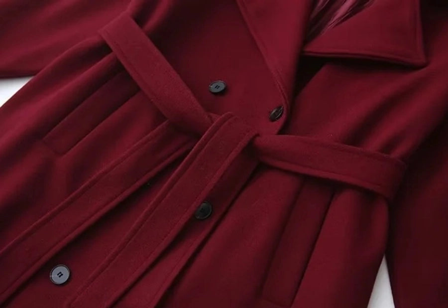 Women's Preppy Style Solid Color Coat Woolen Coat