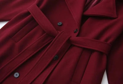 Women's Preppy Style Solid Color Coat Woolen Coat