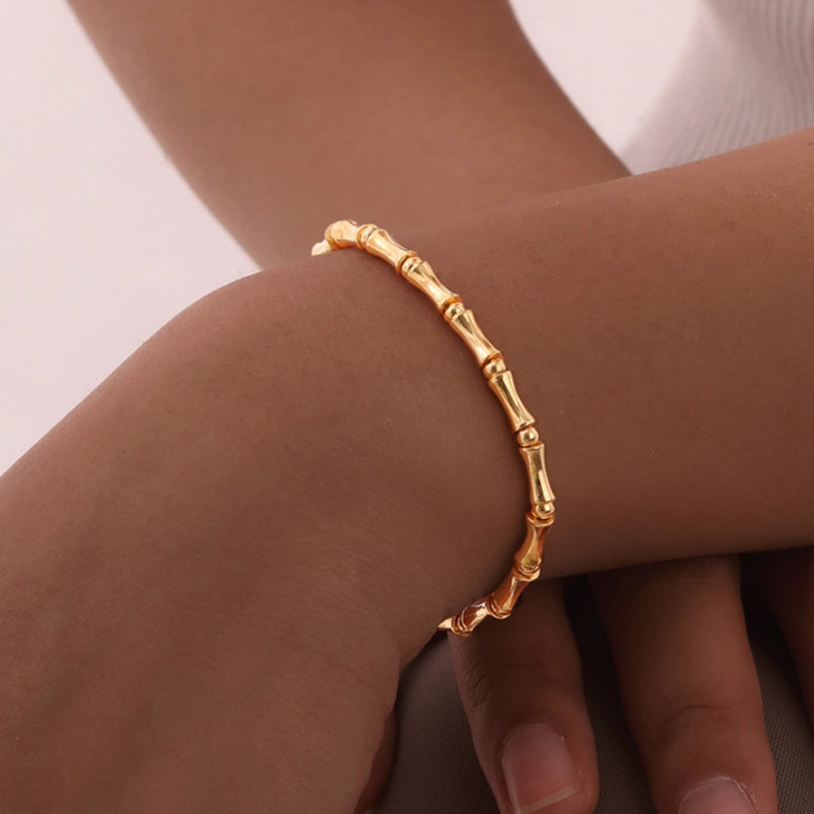 Jewelry Simple Style Bamboo Copper 18K Gold Plated Bracelets