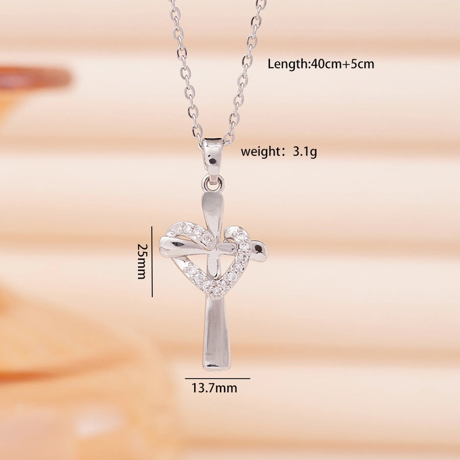 Jewelry Glam Lady Sexy Cross 304 Stainless Steel Copper Necklace