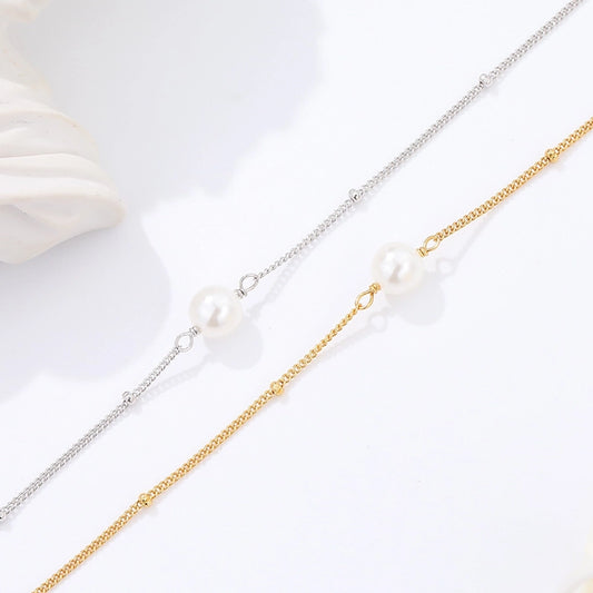 925 Sterling Silver Cuban Link Chain Curb Chain Bracelets Elegant Simple Style