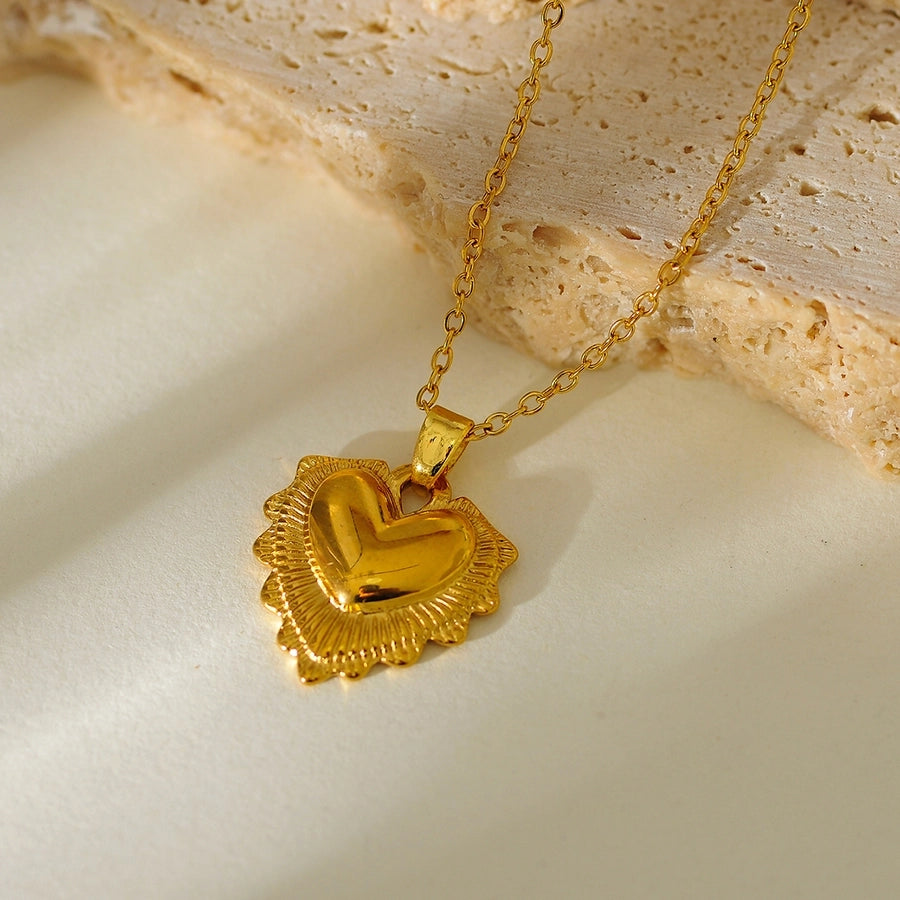 Jewelry Elegant Glam Luxurious Heart Shape 304 Stainless Steel Necklace