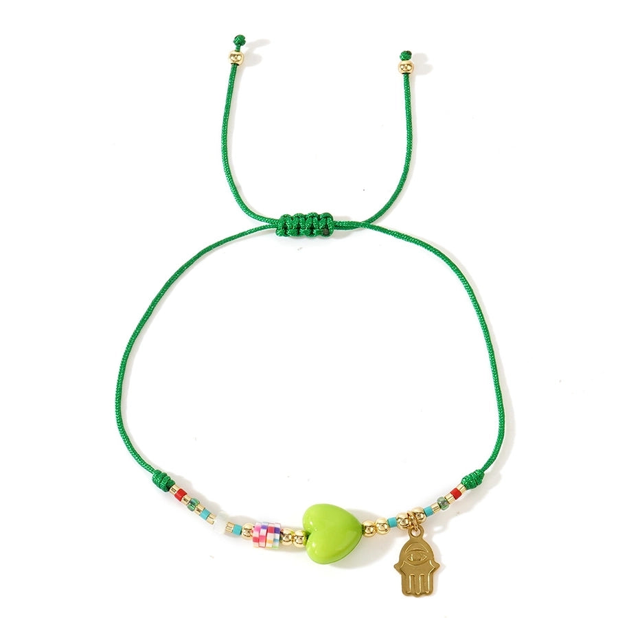 Casual Cross Palm Heart Shape 314 Stainless Steel Beaded rope Woven Chain String Bracelets