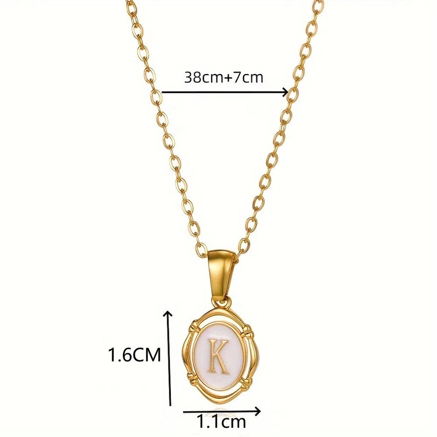 Jewelry Simple Style Letter 304 Stainless Steel 18K Gold Plated Pendant Necklace