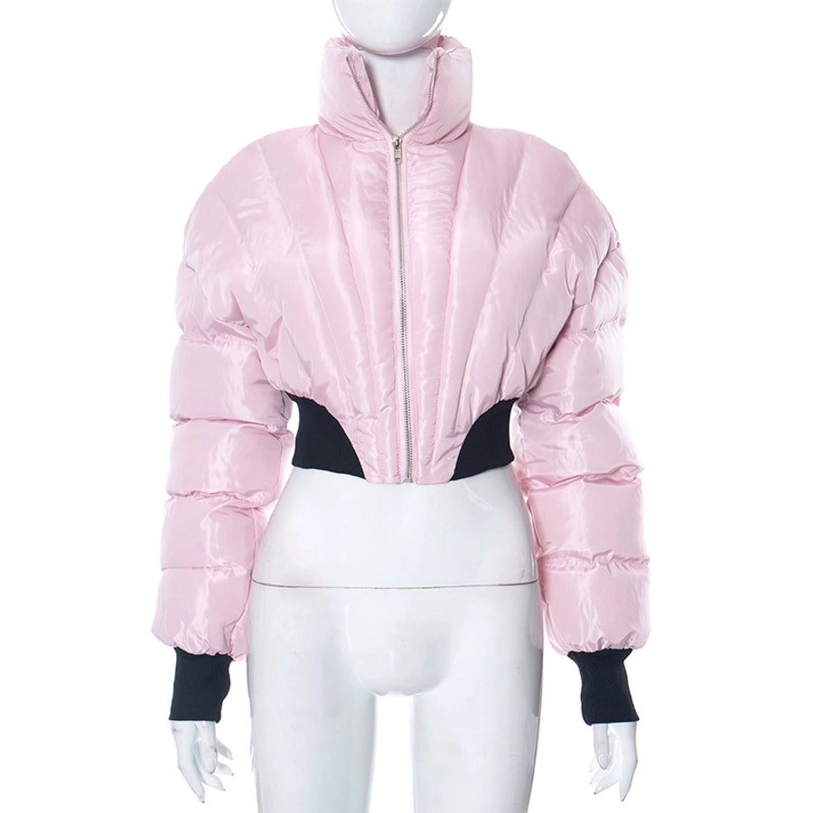 Women's Streetwear Solid Color Zipper Coat