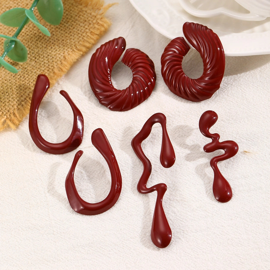 1 Pair Classic Style Geometric Plating Alloy Resin Iron Drop Earrings Ear Studs