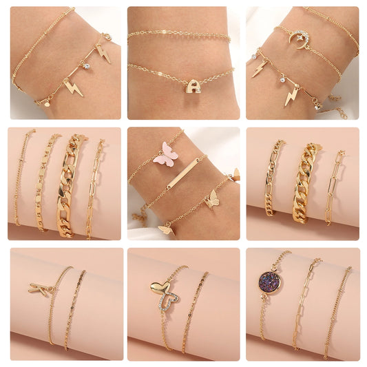 Jewelry IG Style Preppy Style Geometric Butterfly Copper Bracelets
