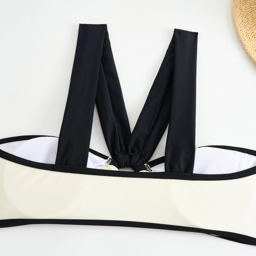 Women's Multicolor 2 Pieces Set Bikinis Swimwear