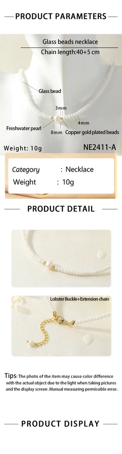 Jewelry Lady Classic Style Circle Glass Copper Necklace