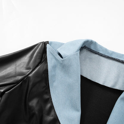 Women's Streetwear Color Block Zipper Coat Casual Jacket