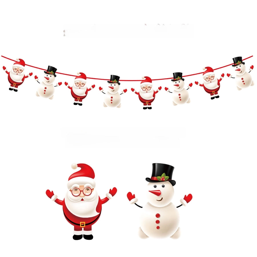Christmas Paper Flag Christmas Window Hotel Scene Decoration Flag  Santa Claus Flag
