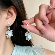 Blue Flower Shell Earrings