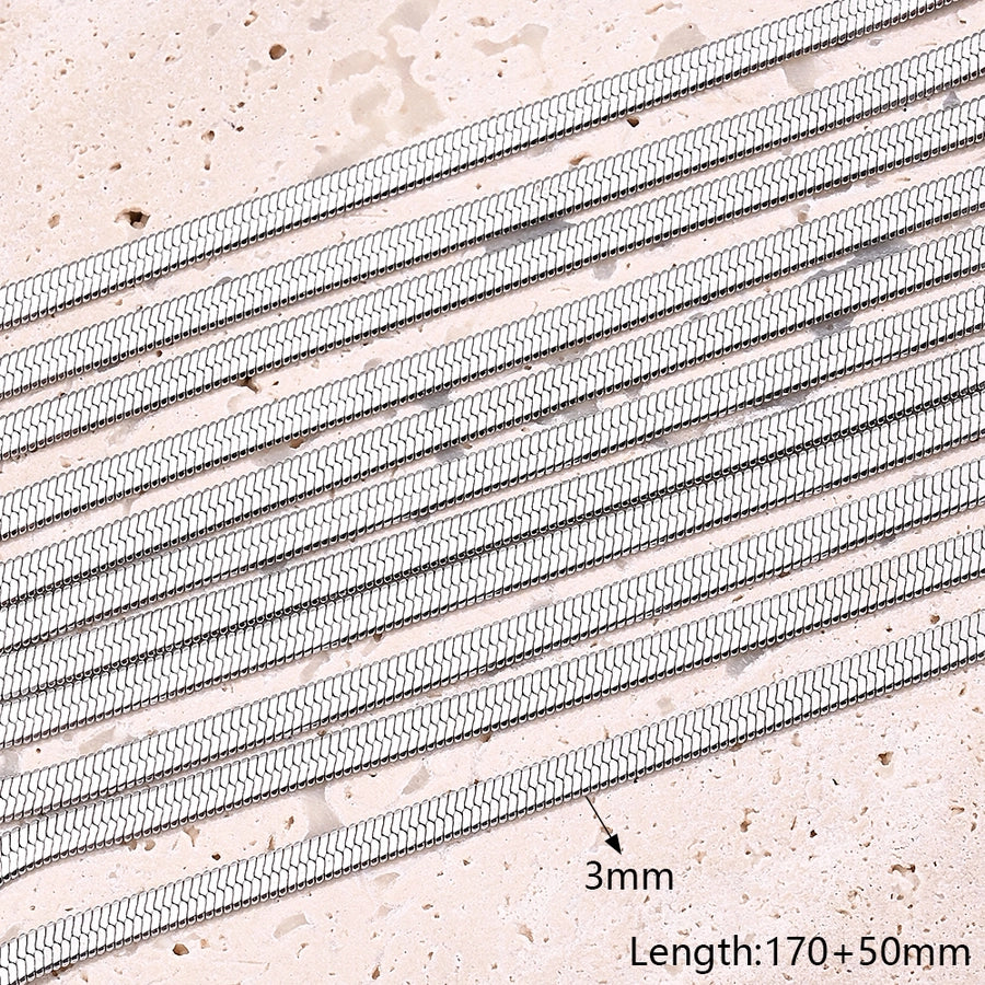 10 Strands/Package 304 Stainless Steel box chain snake chain Polished Length: 170 50mm Length: 190 50mm Length: 250 50mm Jewelry Accessories