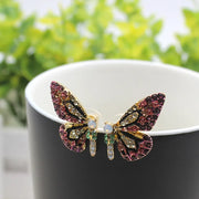 Silver Needle: Purple Butterfly Studs