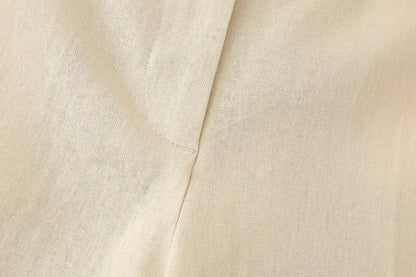 Business Women's British Style Solid Color Polyester Button Pants Sets Pants Sets