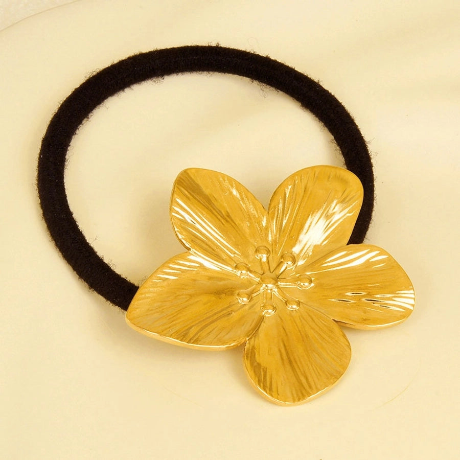 Women's Simple Style Flower 304 Stainless Steel Plating Hair Tie