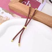 Round Buckle Beige Brown Rope (Gold)