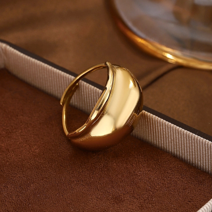 Jewelry Elegant Classical Vintage Style Geometric Water Droplets 316L Stainless Steel  Titanium Steel Wide Band Rings Open Rings