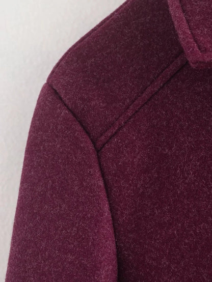 Women's Preppy Style Solid Color Coat Woolen Coat