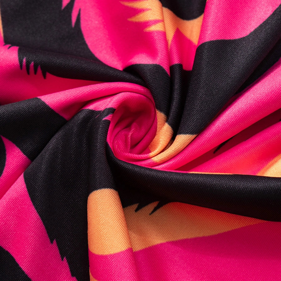 Women's Hip skirt Streetwear Round Neck Long Sleeve Color Block Above Knee Holiday