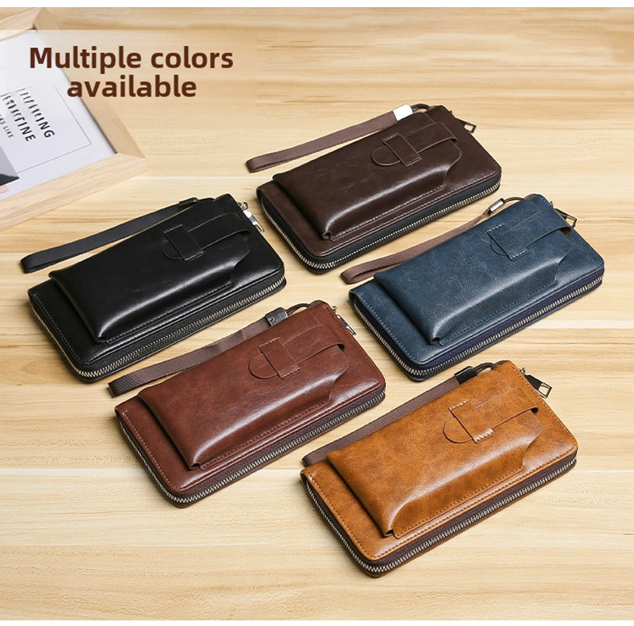 Men's wallet long new wallet multi-card wallet men's business zipper multi-functional mobile phone bag  direct sales
