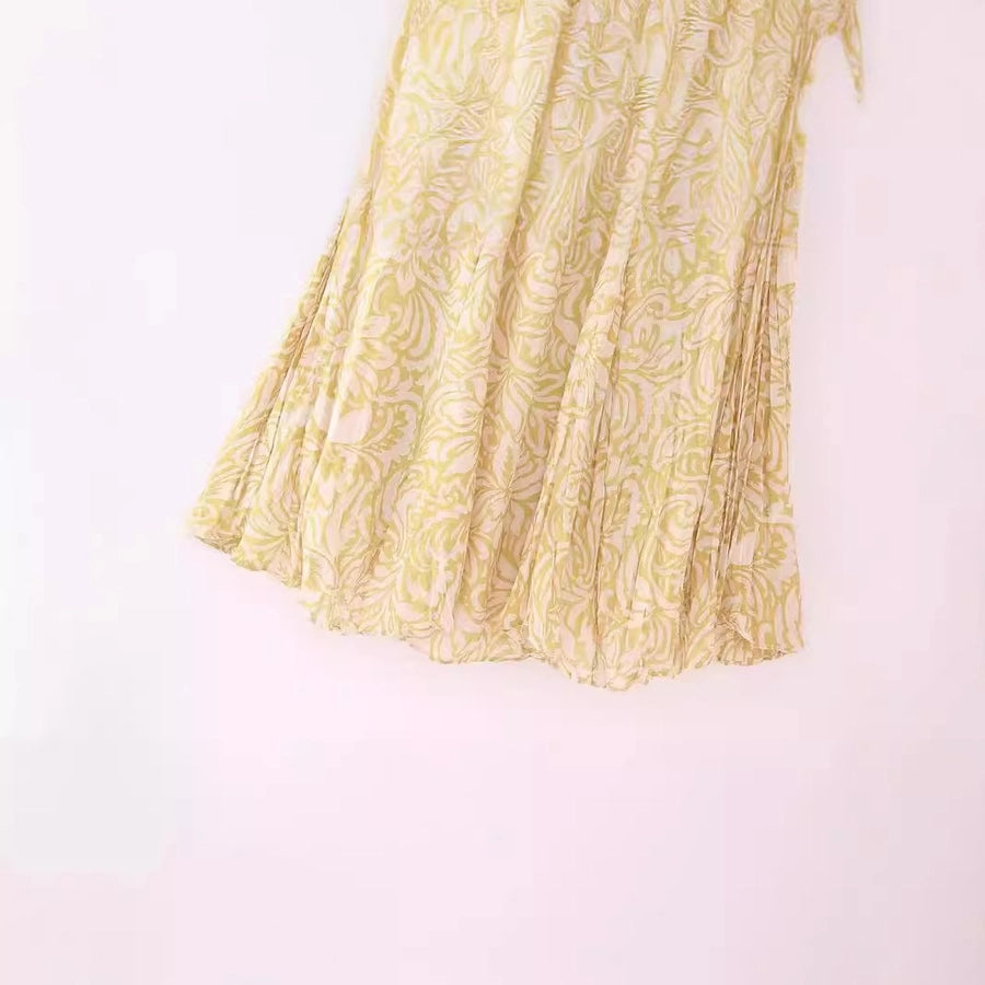 Summer Simple Style Flower Polyester Midi Dress Skirts