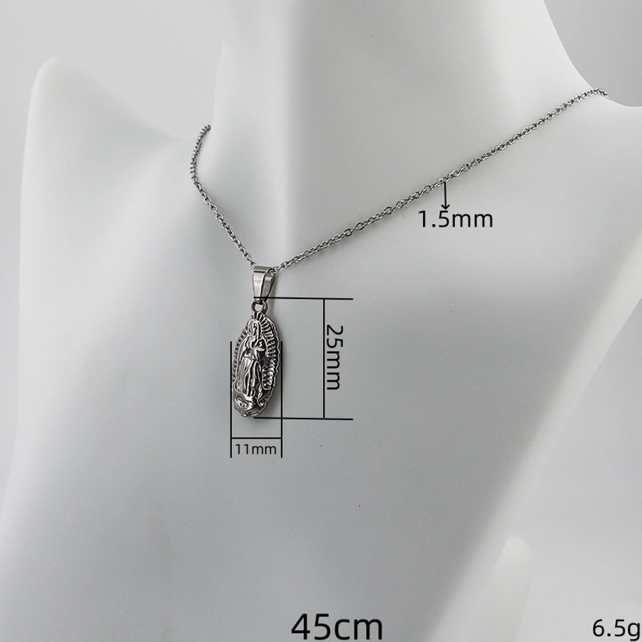 Jewelry Vintage Style Portrait Anchor Butterfly 304 Stainless Steel Indentation Handmade Pendant Necklace