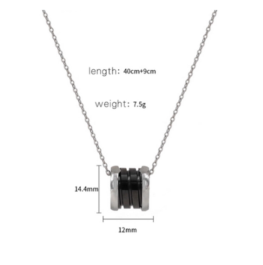 Jewelry Simple Style Round Titanium Steel Plating Pendant Necklace