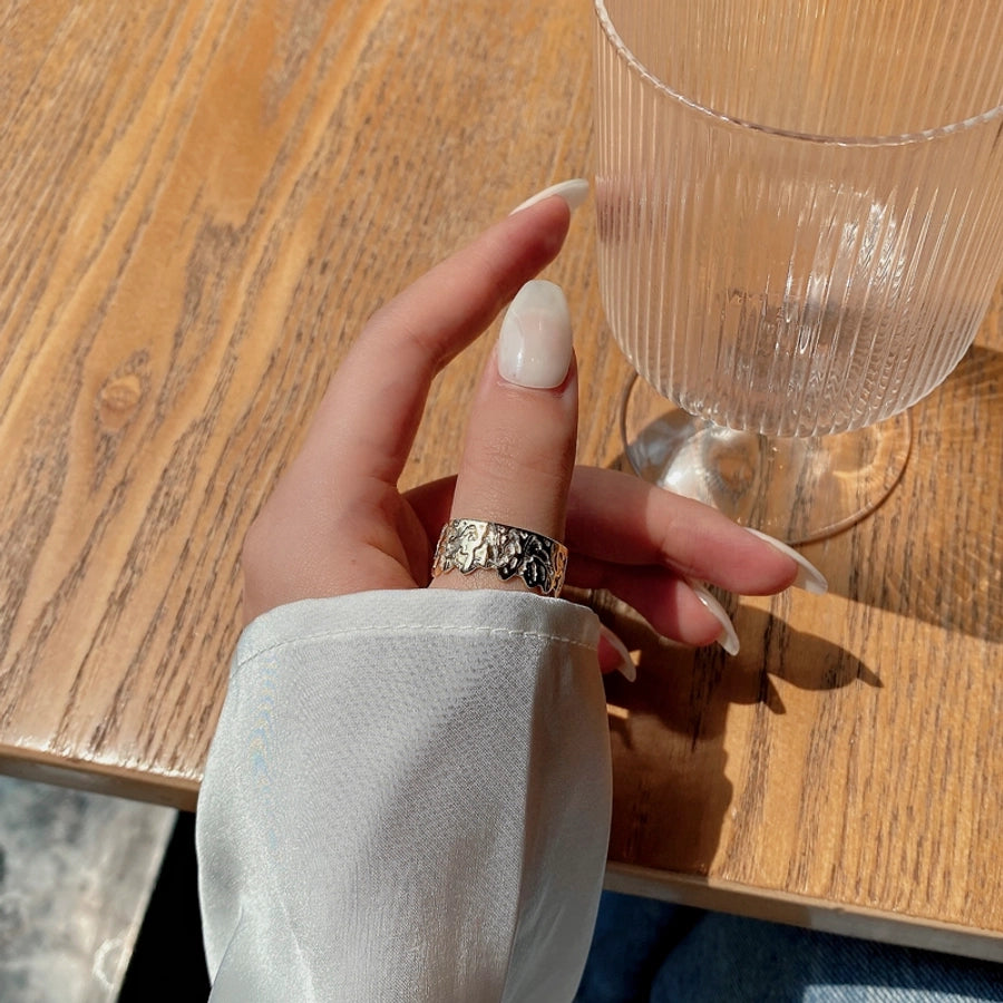 925 Sterling Silver Geometric Adjustable Ring