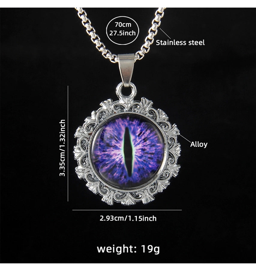 Hip-Hop Round Devil's Eye 201 Stainless Steel Alloy Unisex Pendant Necklace