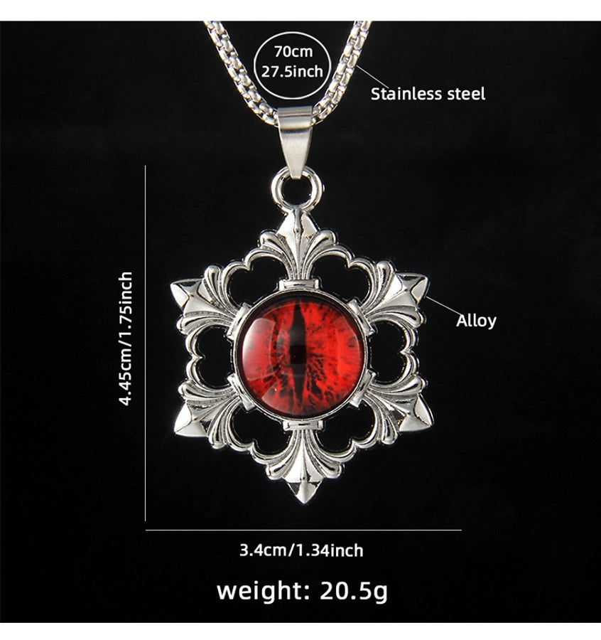 Hip-Hop Devil's Eye Snowflake 201 Stainless Steel Alloy Men's Pendant Necklace